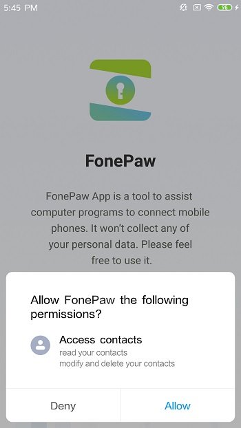 Give Permissions to FonePaw