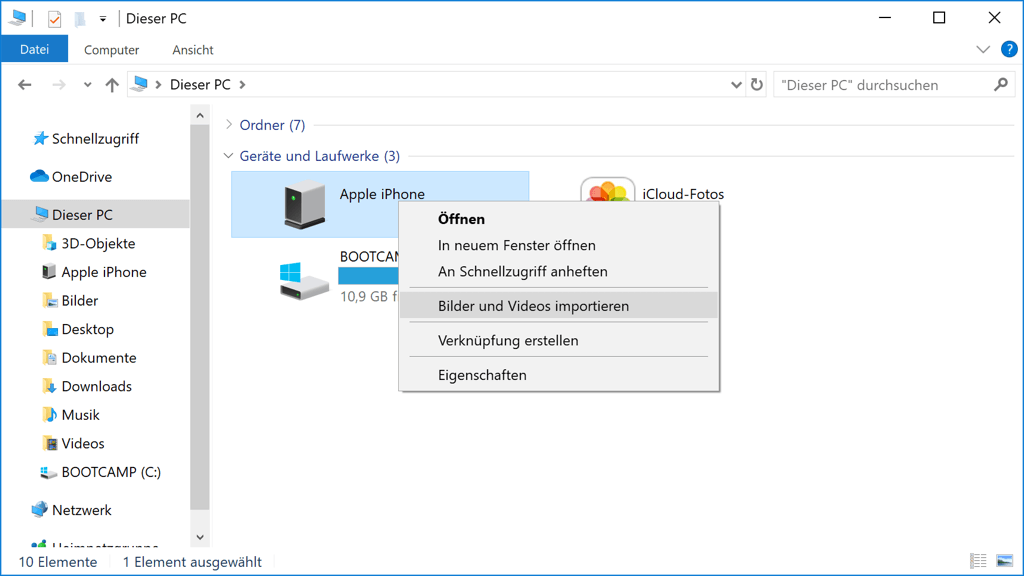 Fotos von iPhone auf PC ohne iTunes (Win 7/8/10) – 7 Wege