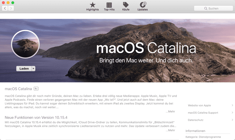 Catalina Installer App Store