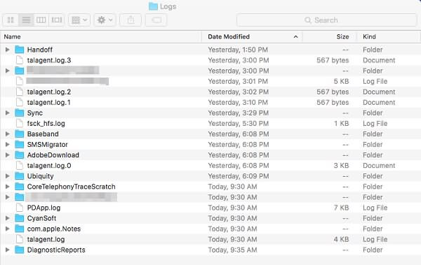 Application Logs on Mac