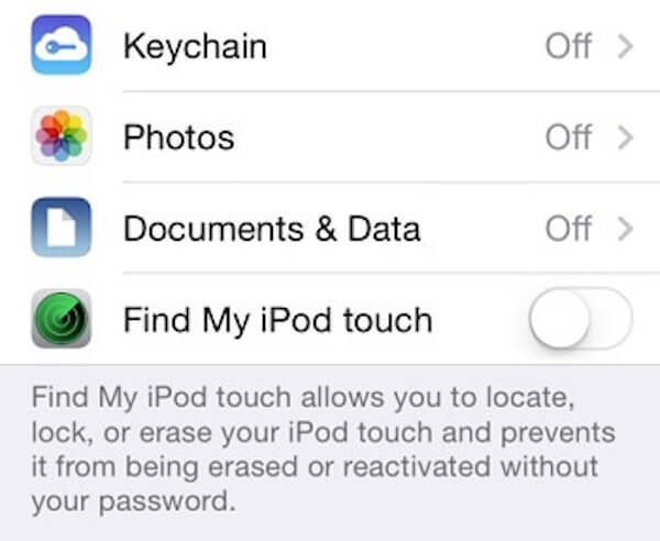desactivar buscar mi ipod