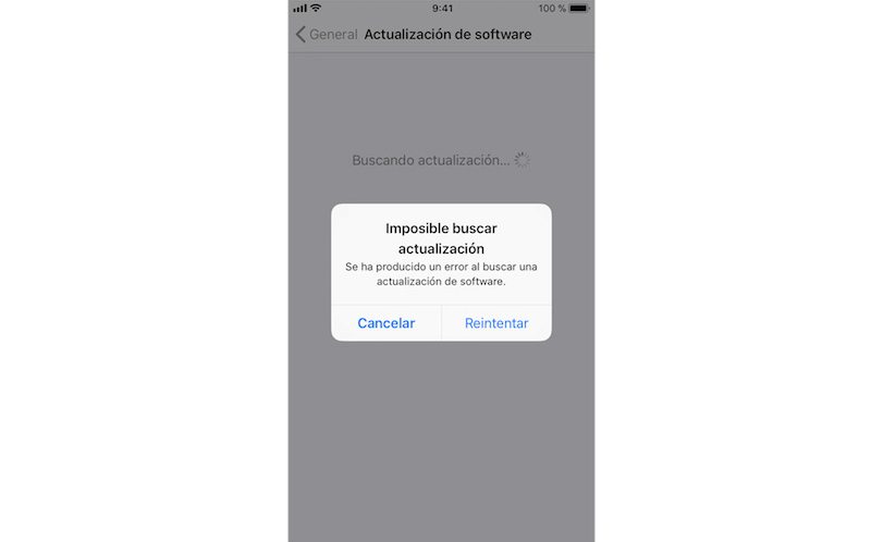 Solución al error “Imposible buscar actualización” en iPhone