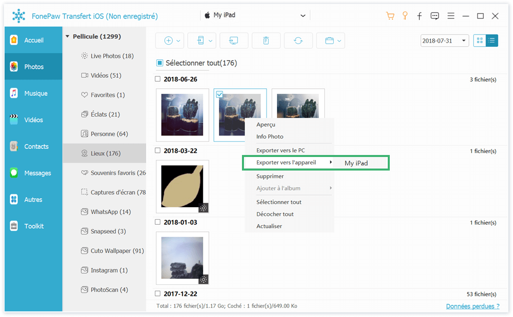 Explorateur de fichiers iOS pour PC Windows et Mac