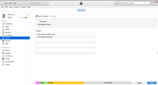 Sync Tones to iPhone