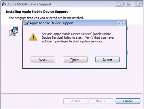 itunes bonjour service failed to start