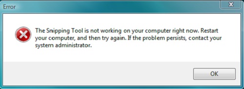 snipping tool not working